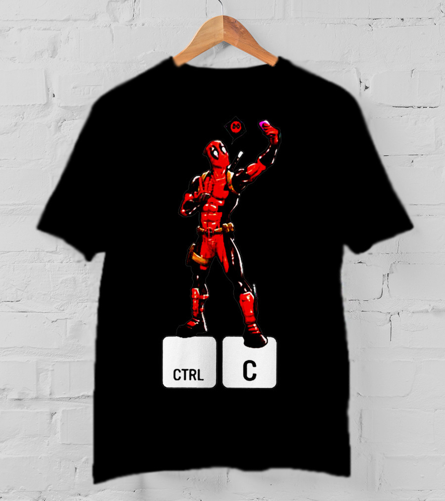 DEADPOOL CTRL C Keyboard Parody Selfie Gaming T-Shirt