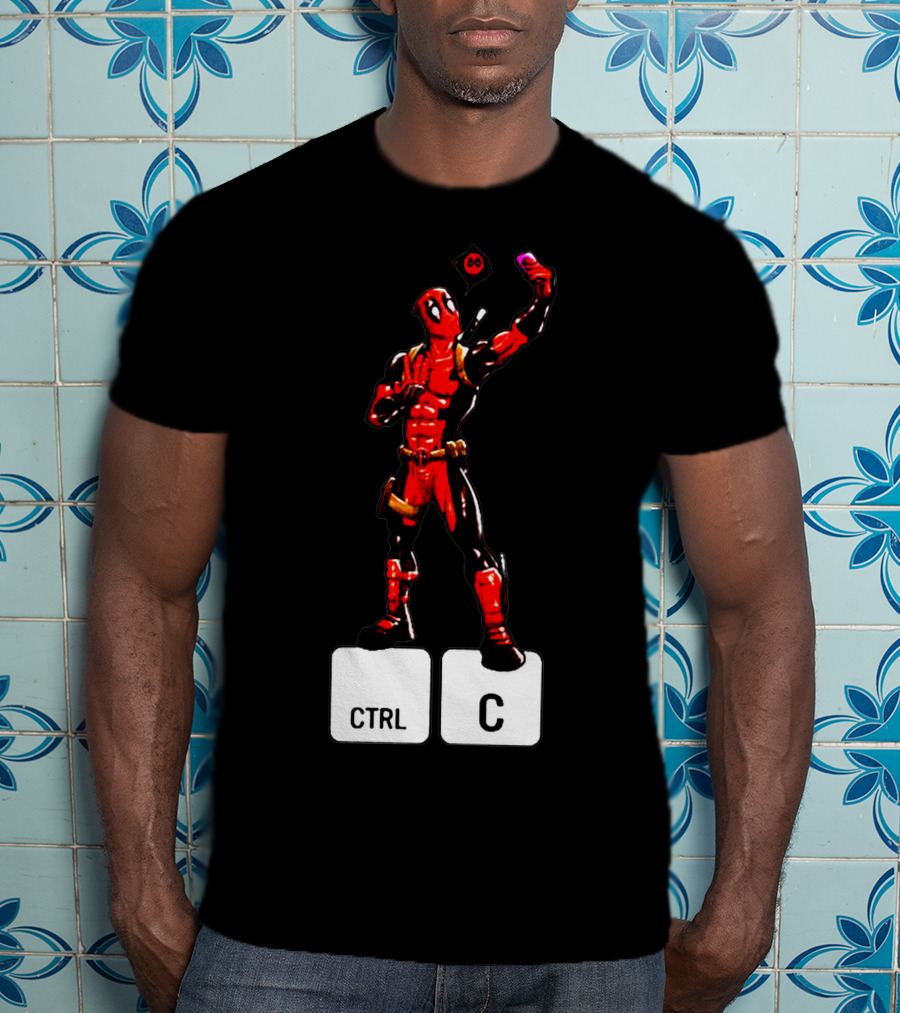 DEADPOOL CTRL C Keyboard Parody Selfie Gaming T-Shirt
