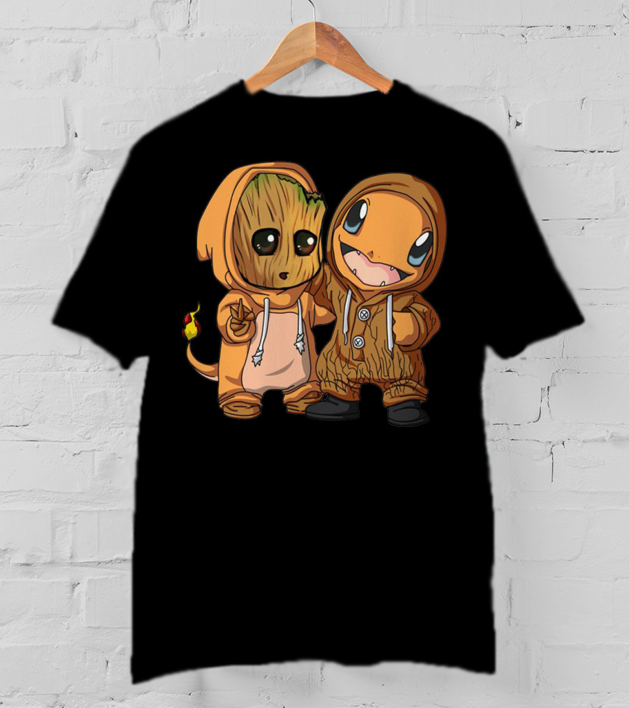 Groot And Charmander Crossover Hoodie Mashup T-Shirt