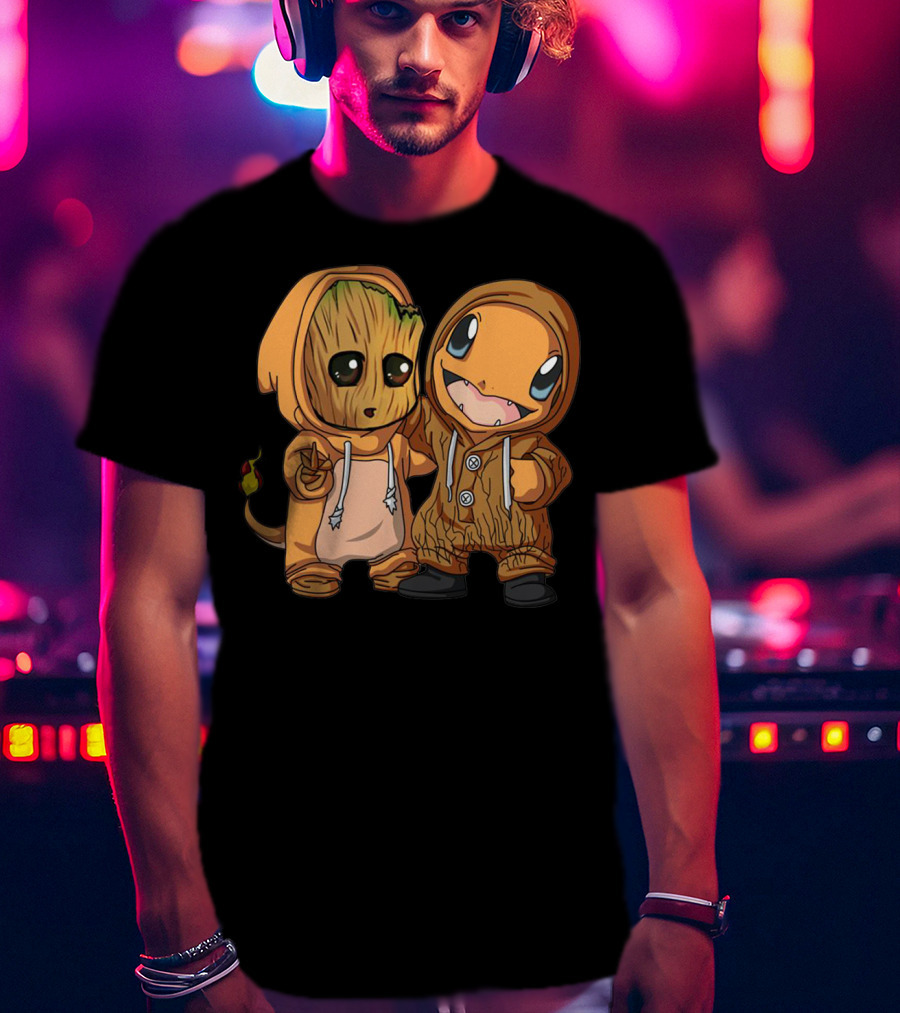 Groot And Charmander Crossover Hoodie Mashup T-Shirt