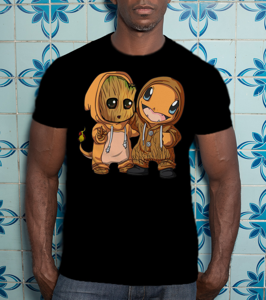 Groot And Charmander Crossover Hoodie Mashup T-Shirt