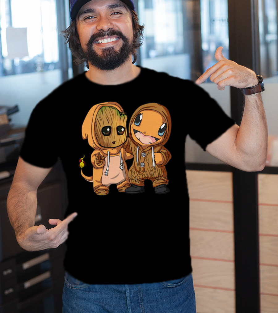 Groot And Charmander Crossover Hoodie Mashup T-Shirt