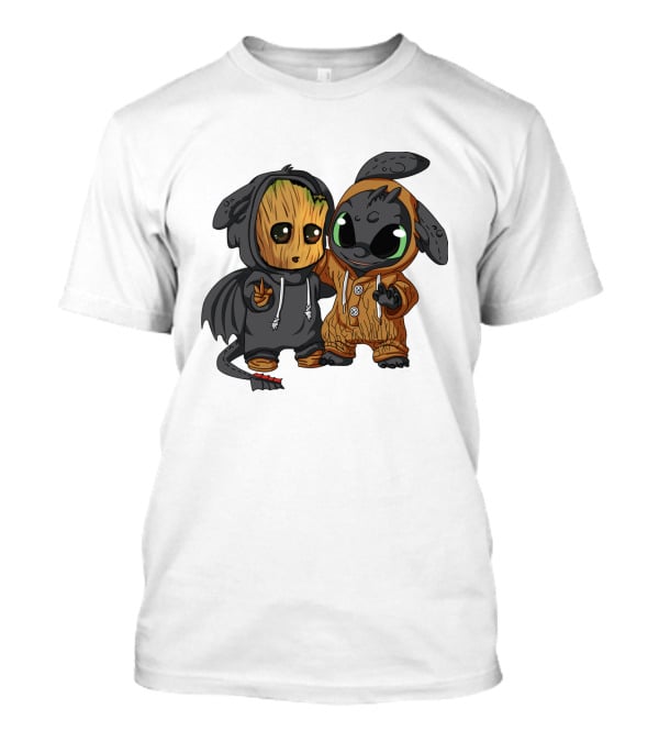 Groot And Toothless Crossover Hoodie Characters T-Shirt