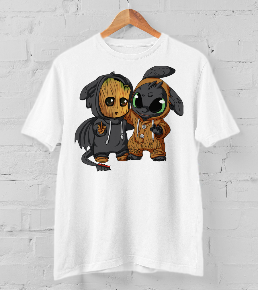 Groot And Toothless Crossover Hoodie Characters T-Shirt