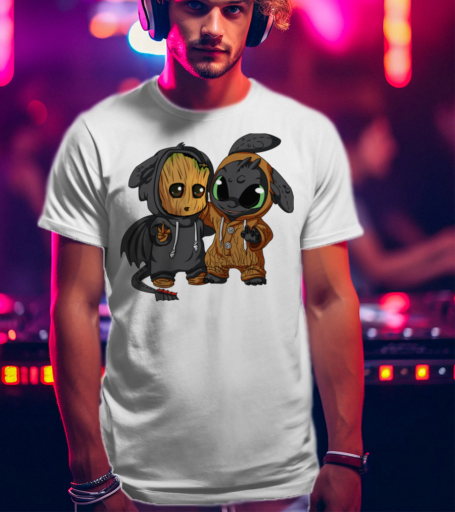 Groot And Toothless Crossover Hoodie Characters T-Shirt