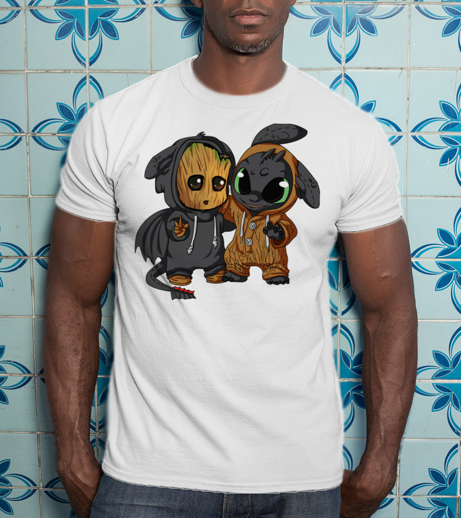 Groot And Toothless Crossover Hoodie Characters T-Shirt