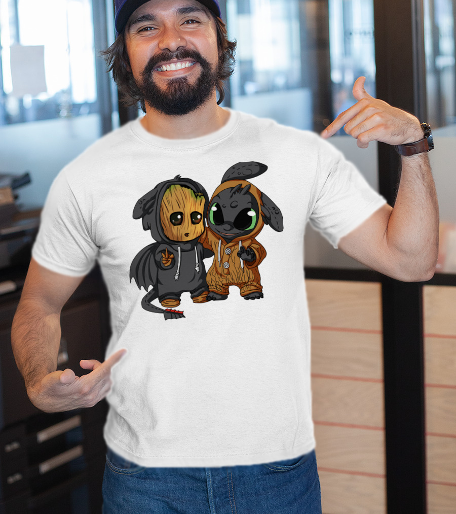 Groot And Toothless Crossover Hoodie Characters T-Shirt