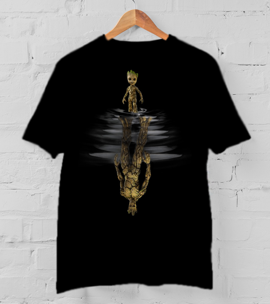 Groot Water Reflection Shadow Guardians Of The Galaxy Character T-Shirt