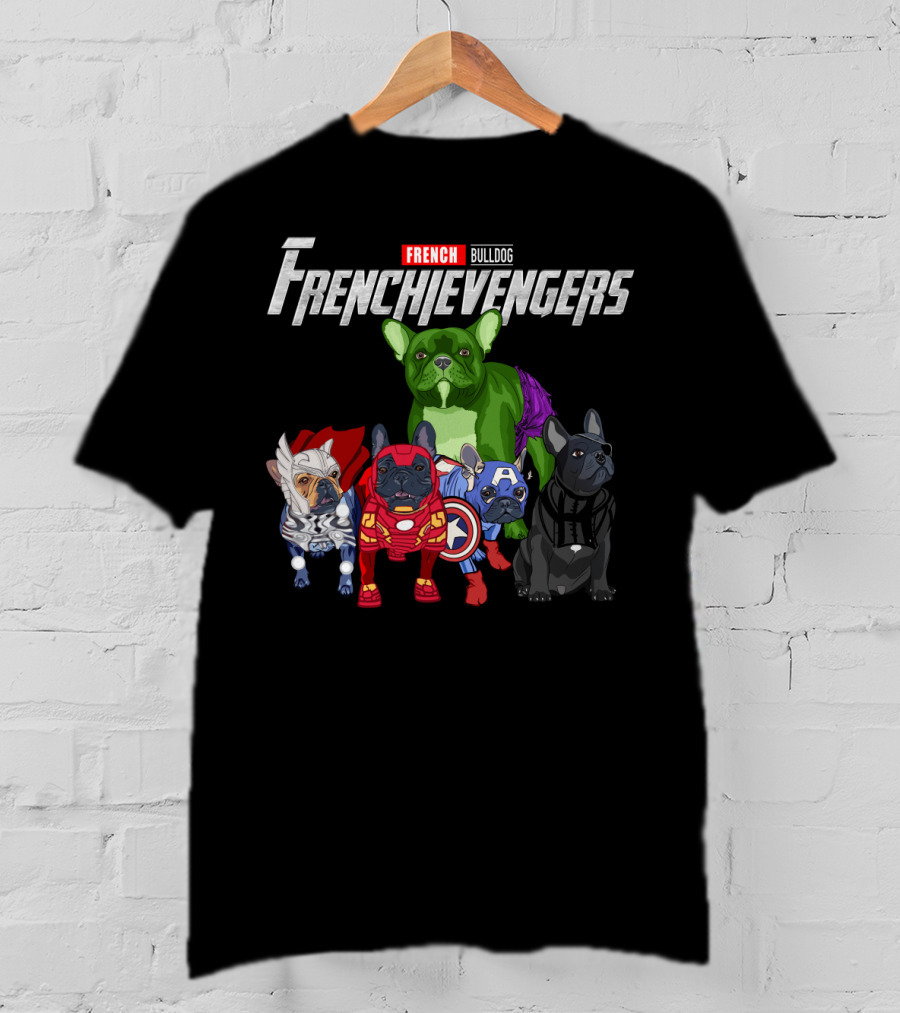 French Bulldog Marvel Avengers Endgame Parody Frenchievengers T-Shirt