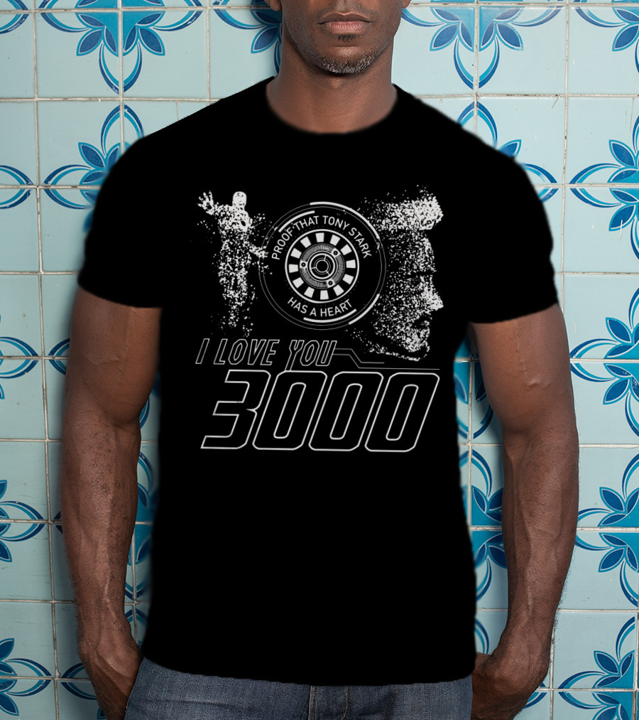 Avengers Proof That Tony Stark Has A Heart I Love You 3000 Arc Reactor T-Shirt