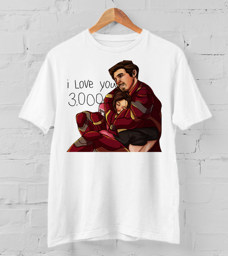 Avengers Iron Man Morgan Stark I Love You 3000 Dad Hug Marvel Reference T-Shirt