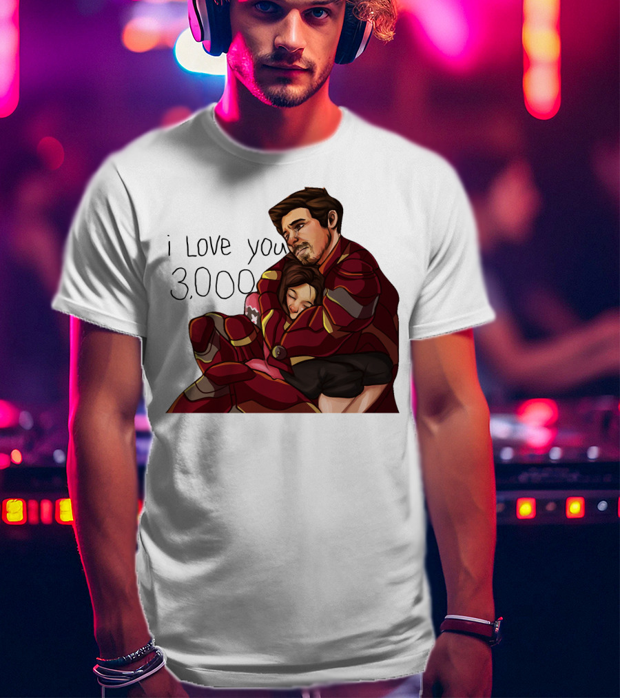 Avengers Iron Man Morgan Stark I Love You 3000 Dad Hug Marvel Reference T-Shirt
