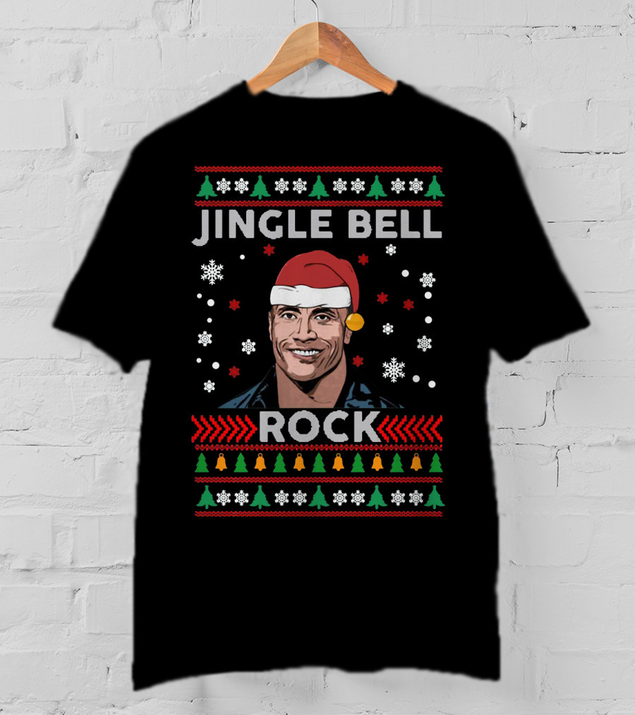 Jingle Bell Rock Dwayne Johnson Santa Christmas T-Shirt