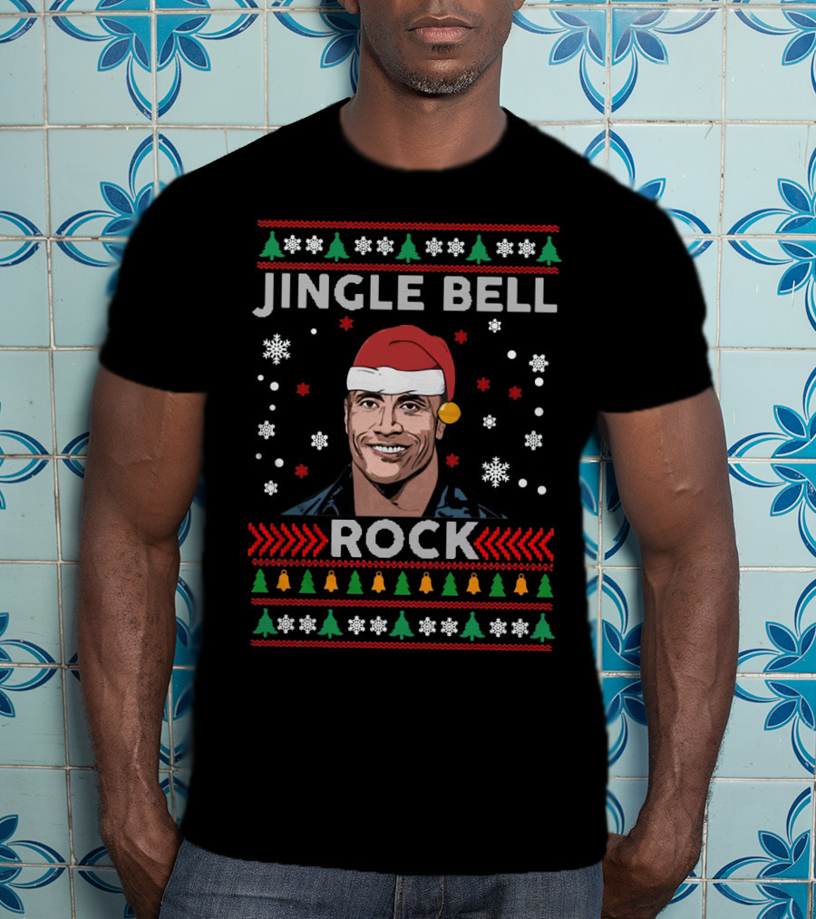 Jingle Bell Rock Dwayne Johnson Santa Christmas T-Shirt