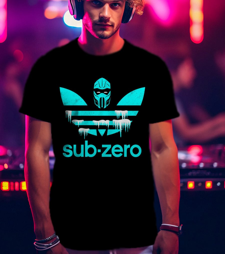 Mortal Kombat Sub-Zero Logo Frozen Mask Iconic Crossover T-Shirt