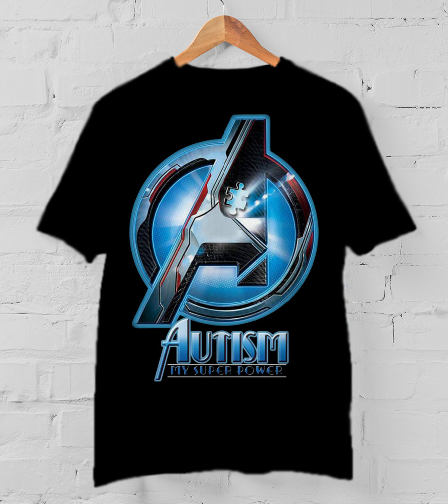 Autism My Super Power Avengers-Inspired Puzzle Piece T-Shirt