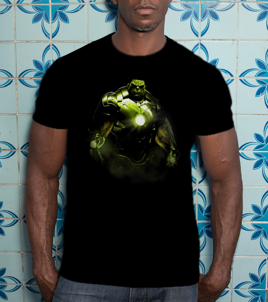 HULK IRON MAN Crossover Marvel Comics Hulkbuster Armor Fusion T-Shirt