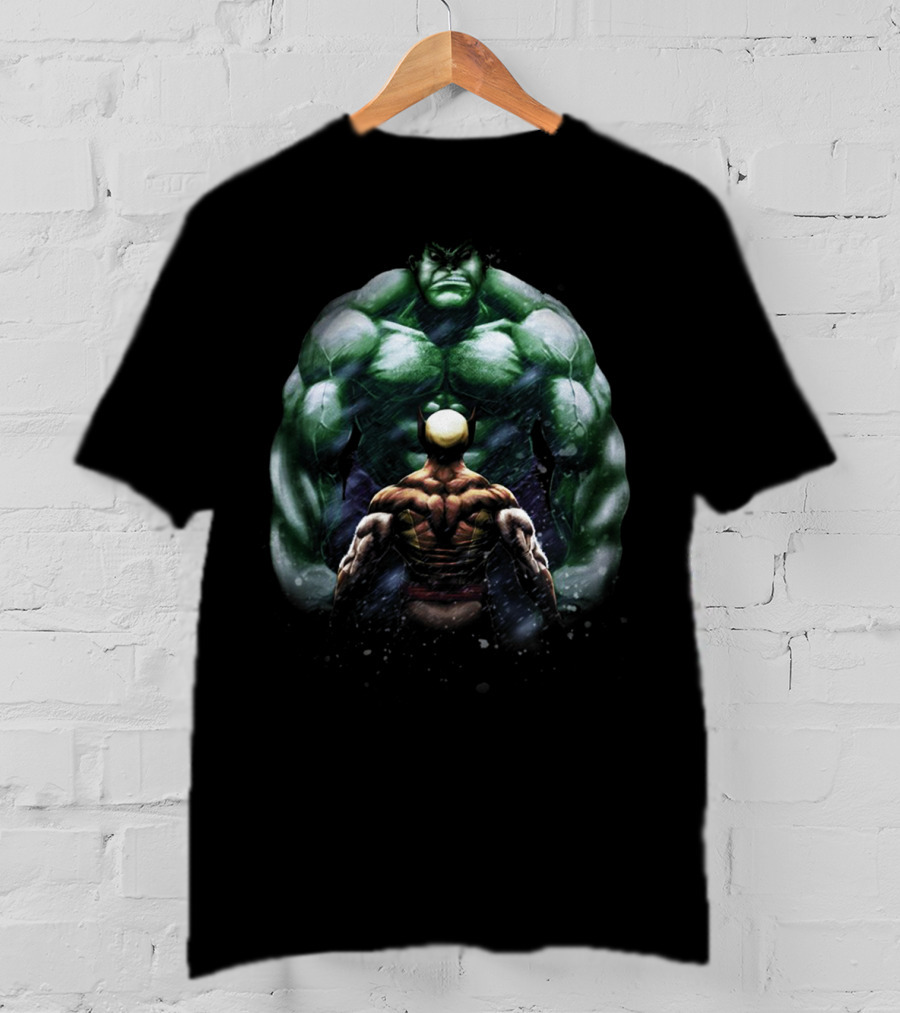 Hulk And Wolverine Epic Showdown Marvel Superheroes Confrontation T-Shirt