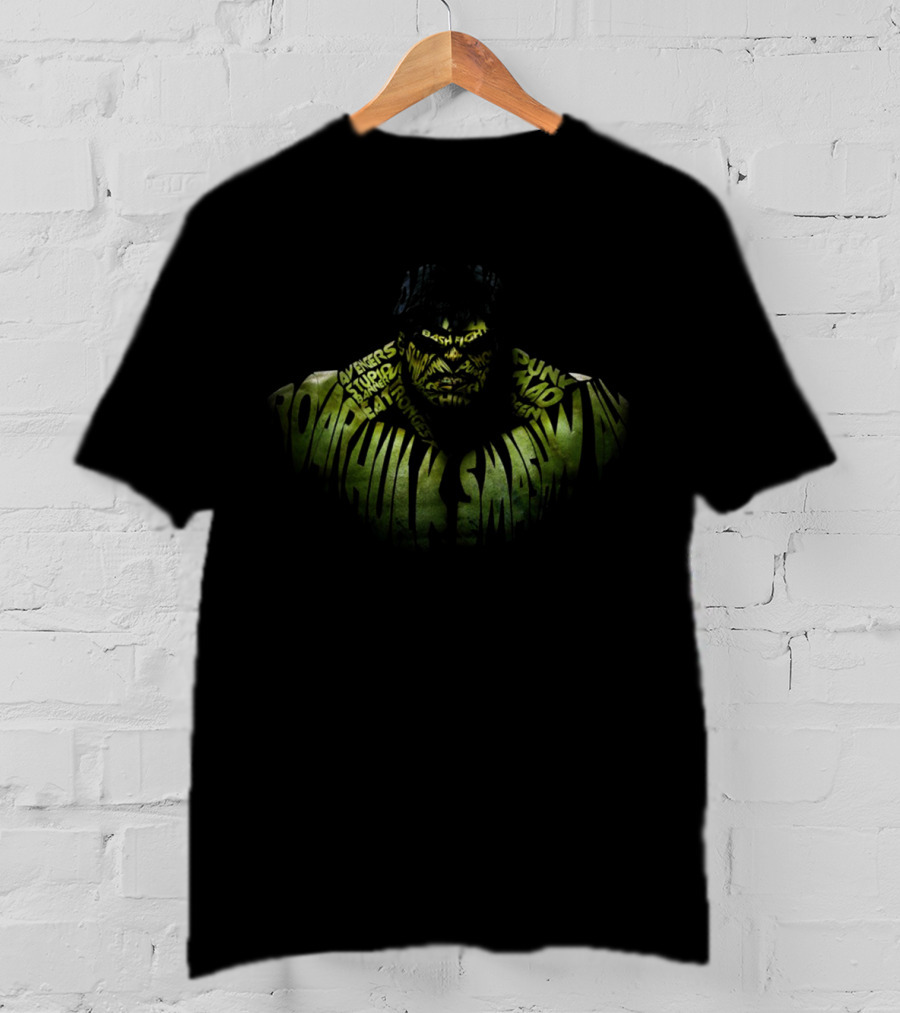 Hulk Word Roar Smash Strongest Avengers Puny Human Bash Fight Rage T-Shirt