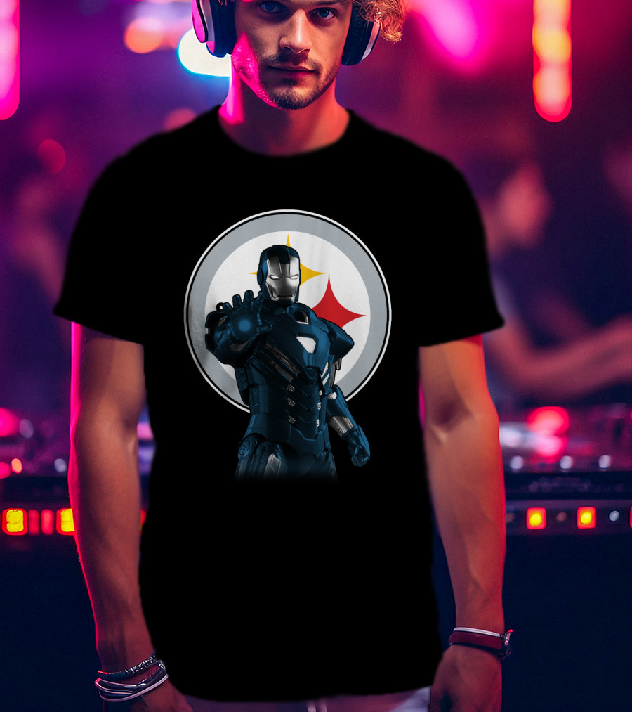Iron Man Pittsburgh Steelers Friends Crossover T-Shirt