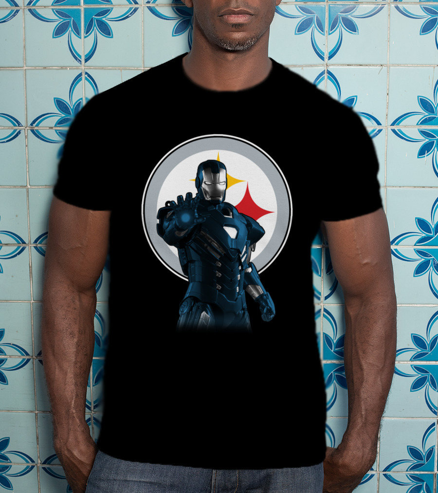 Iron Man Pittsburgh Steelers Friends Crossover T-Shirt