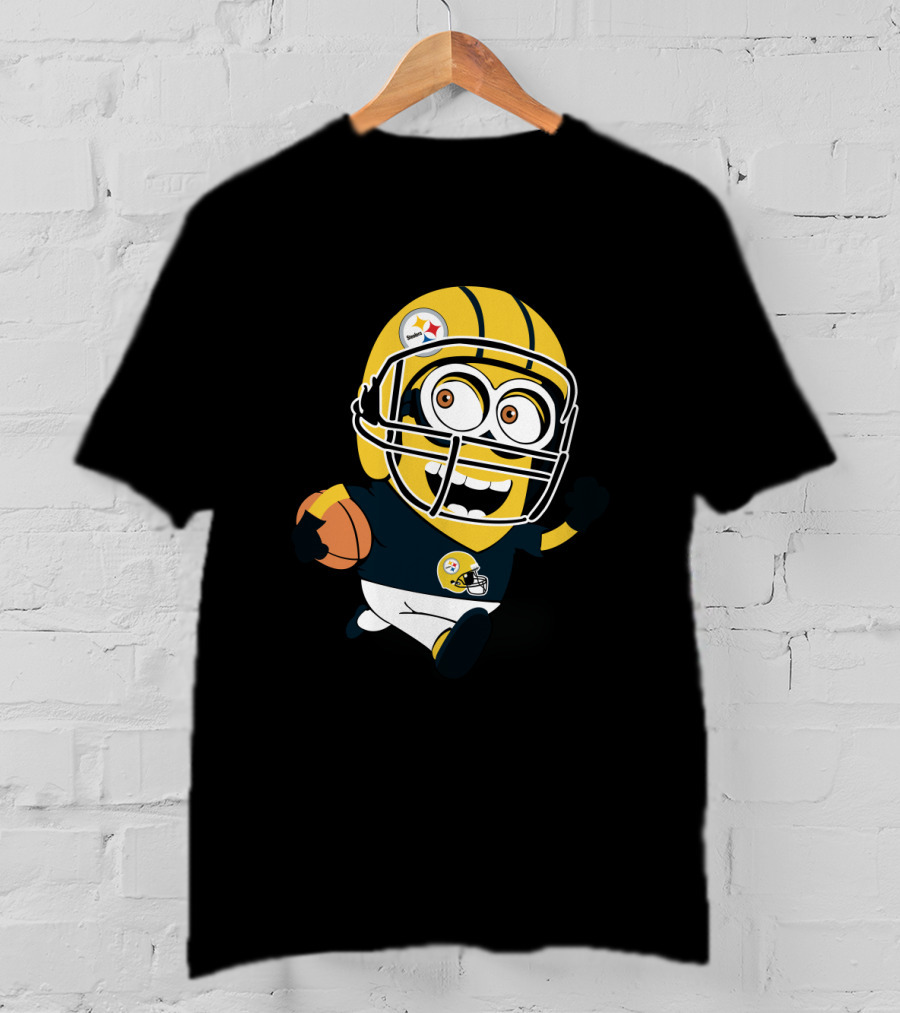 Pittsburgh Steelers Football Minion In Black And Gold Helmet T-Shirt