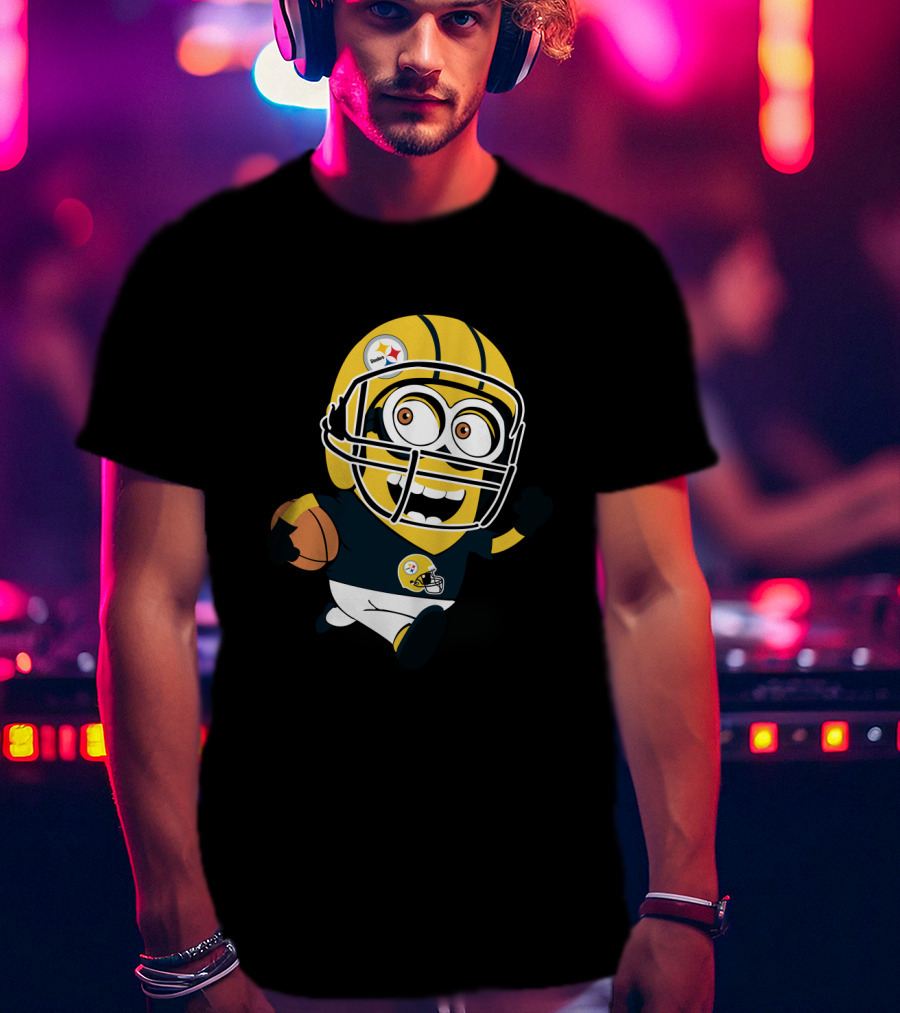 Pittsburgh Steelers Football Minion In Black And Gold Helmet T-Shirt