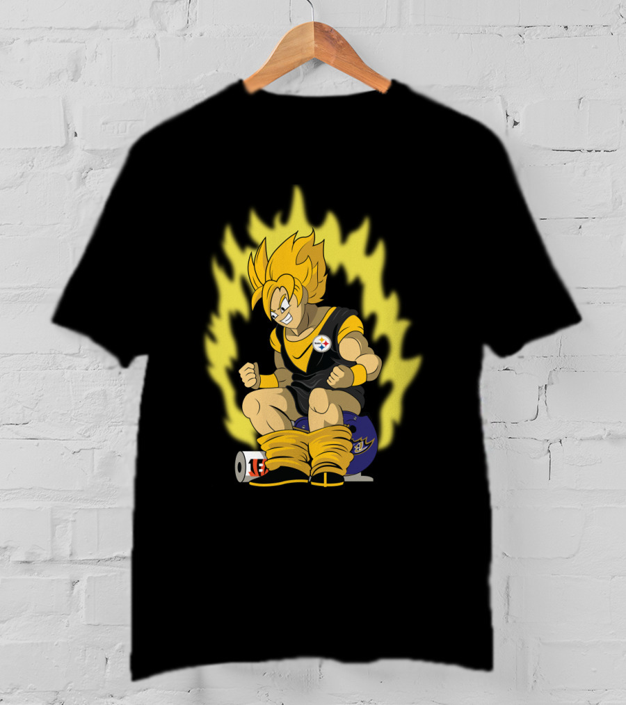 Pittsburgh Steelers Super Saiyan Football Fusion T-Shirt