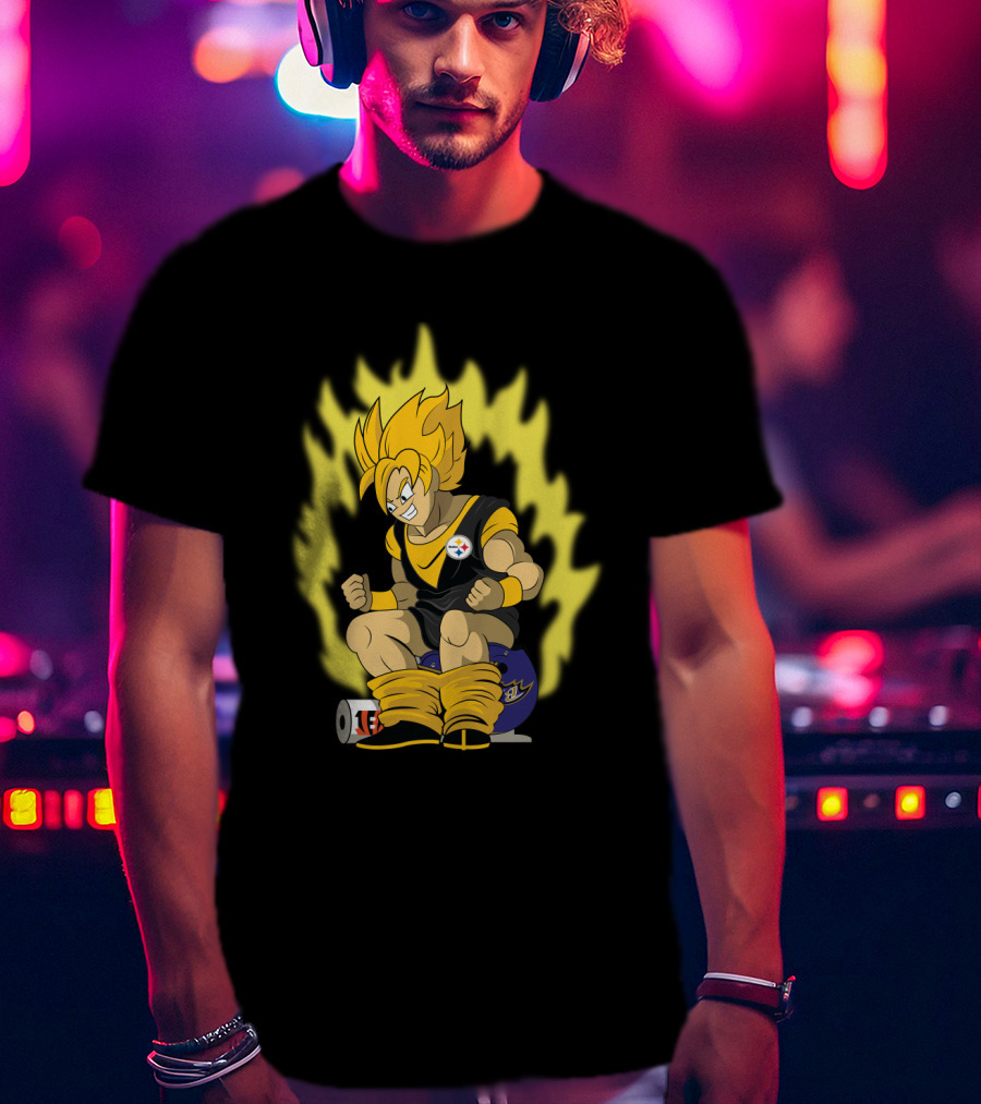 Pittsburgh Steelers Super Saiyan Football Fusion T-Shirt