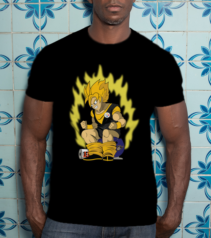 Pittsburgh Steelers Super Saiyan Football Fusion T-Shirt