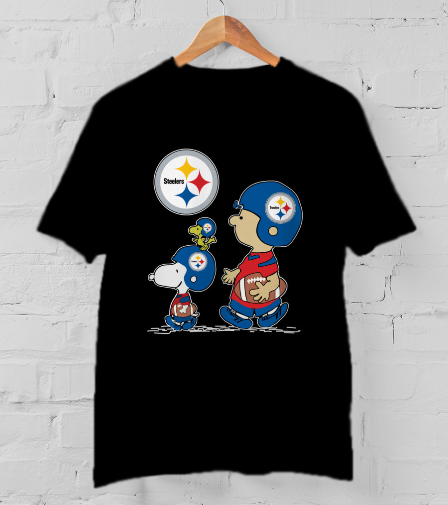 Pittsburgh Steelers Helmet Characters Football Woodstock T-Shirt