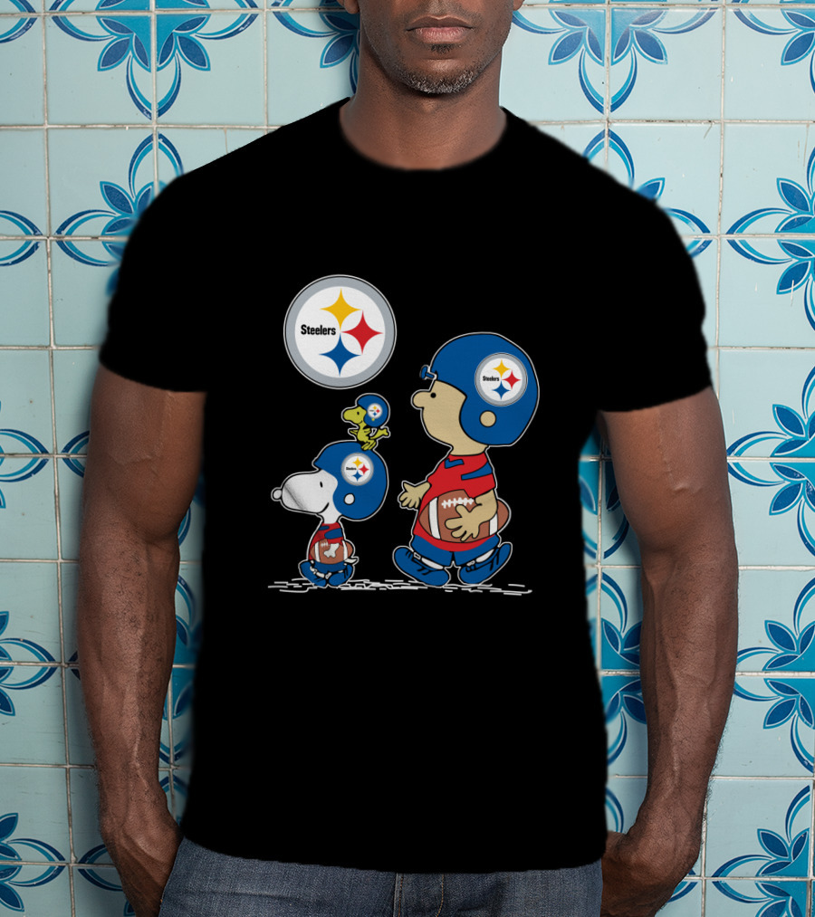 Pittsburgh Steelers Helmet Characters Football Woodstock T-Shirt