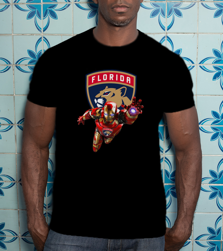 Florida Panthers Iron Man Crossover T-Shirt