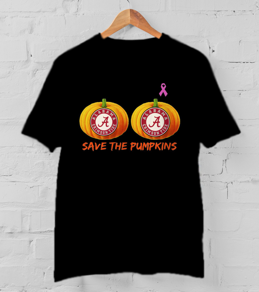Alabama Crimson Tide Save The Pumpkins Pink Ribbon T-Shirt