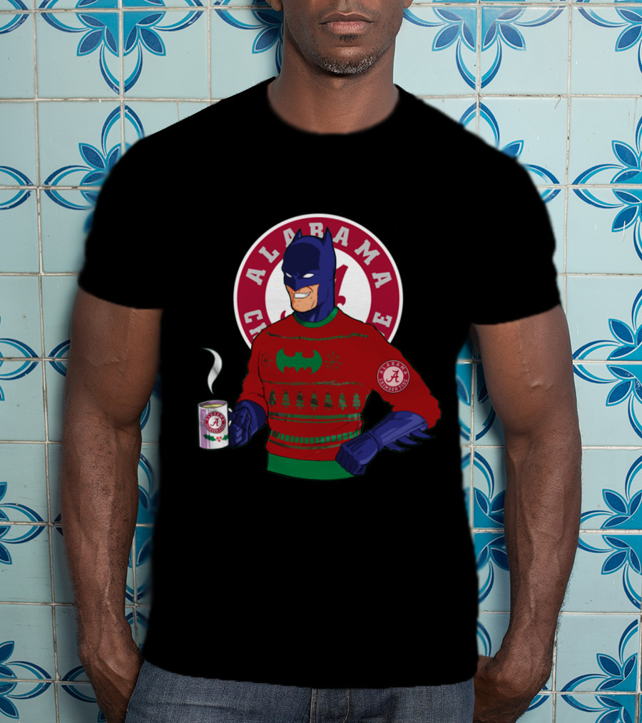 Alabama Crimson Tide Batman Ugly Christmas Sweater Holiday Mug T-Shirt