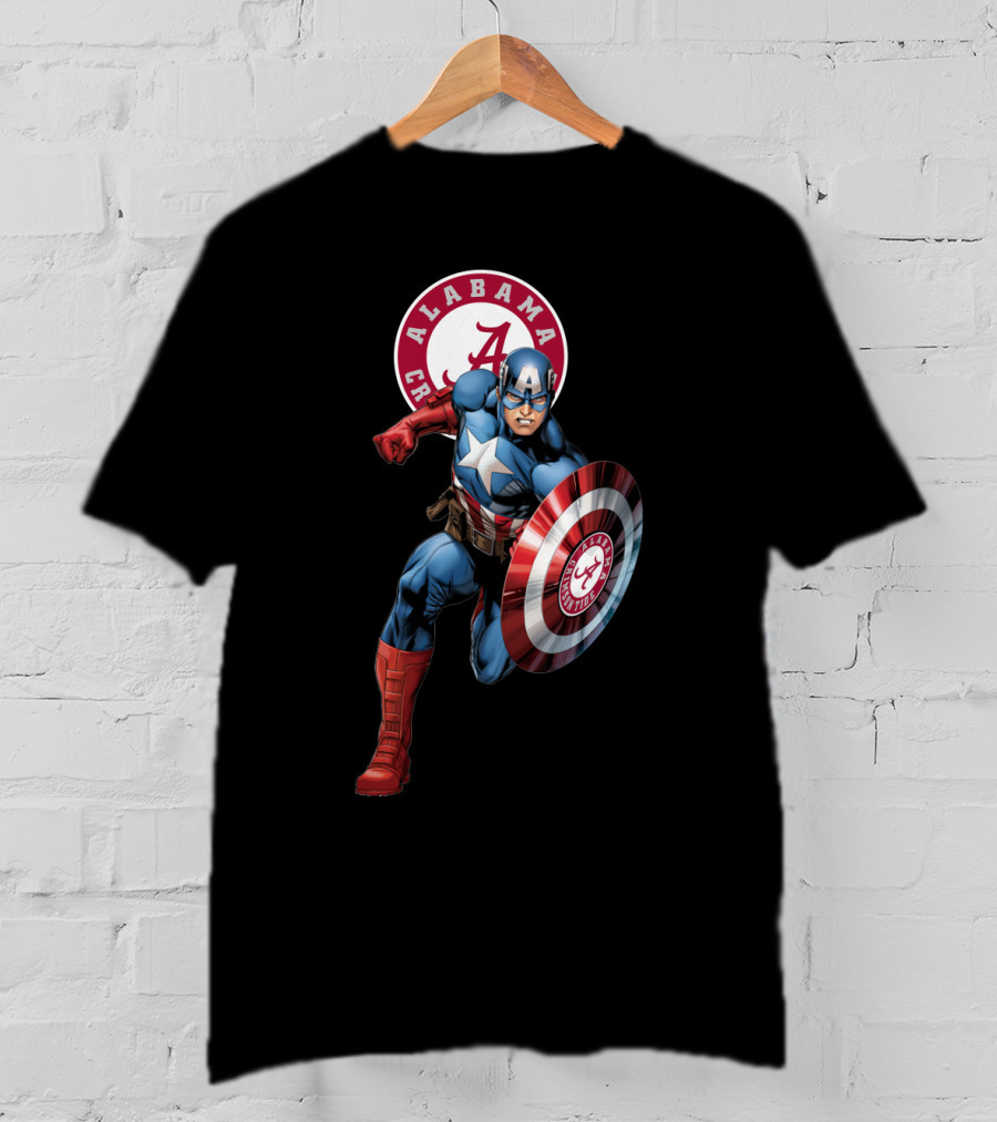 Alabama Crimson Tide Captain America Shield T-Shirt