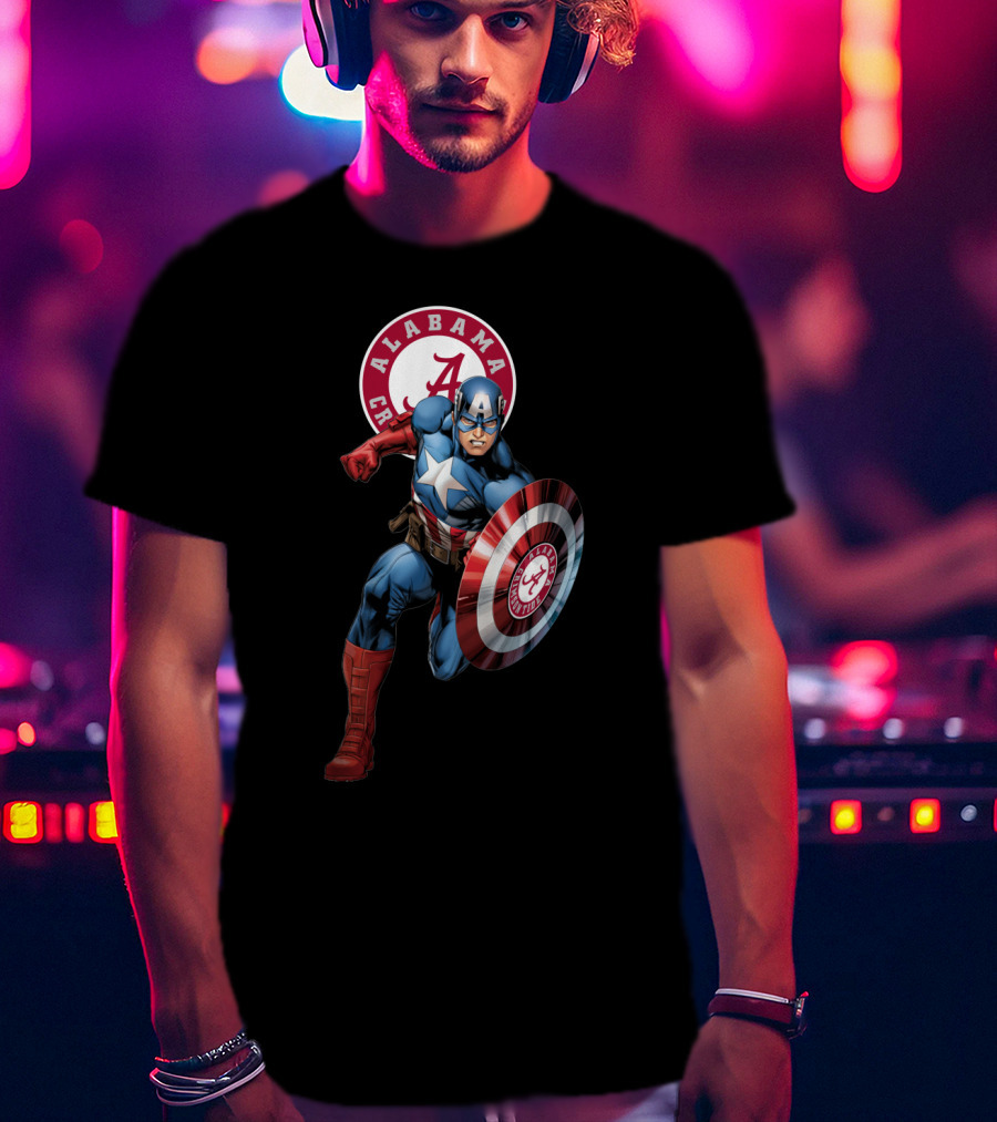 Alabama Crimson Tide Captain America Shield T-Shirt