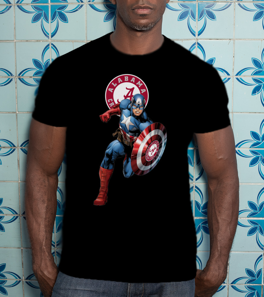 Alabama Crimson Tide Captain America Shield T-Shirt