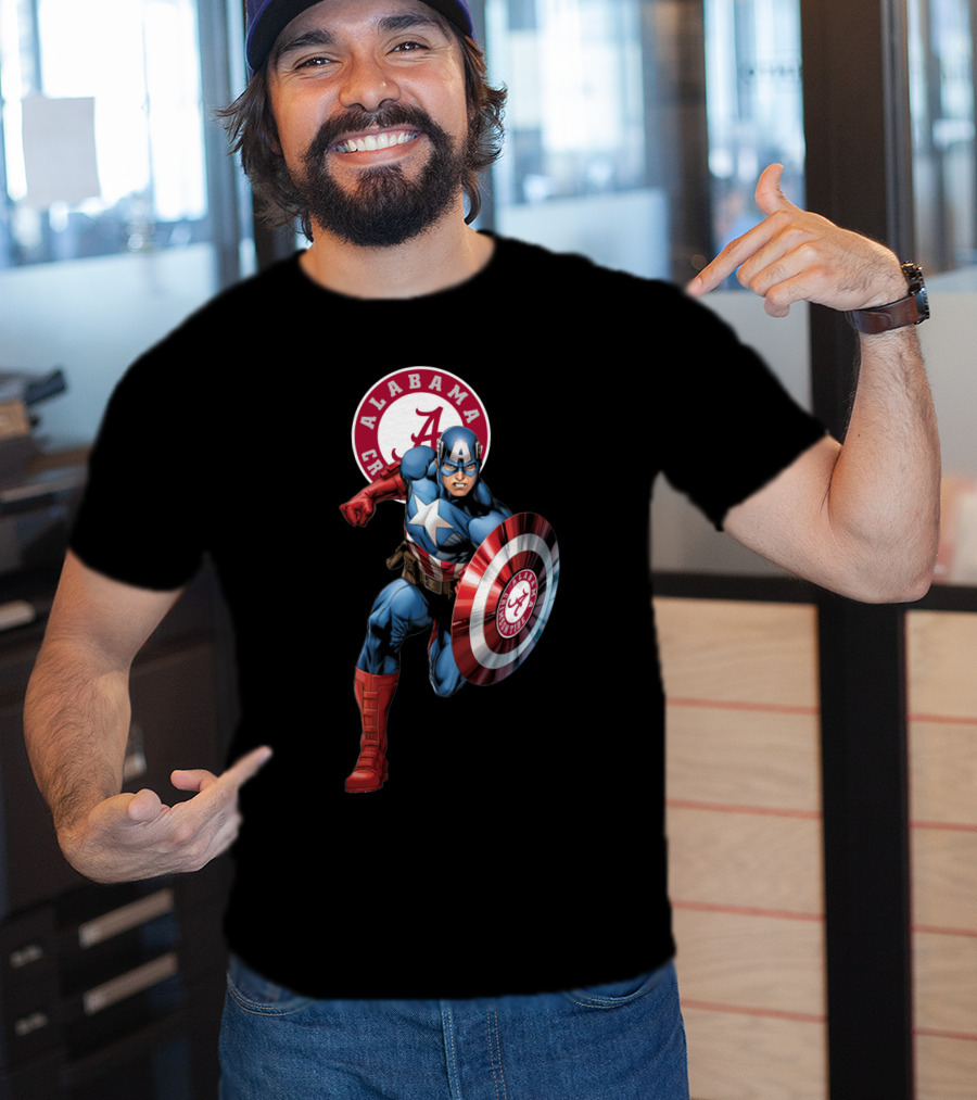 Alabama Crimson Tide Captain America Shield T-Shirt