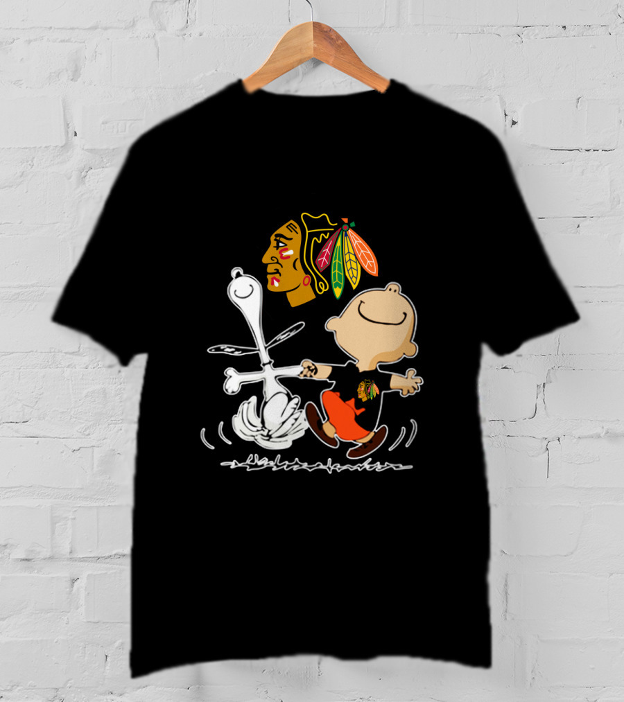 Chicago Blackhawks Peanuts Dancing Celebration T-Shirt