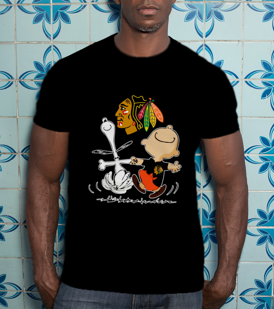 Chicago Blackhawks Peanuts Dancing Celebration T-Shirt