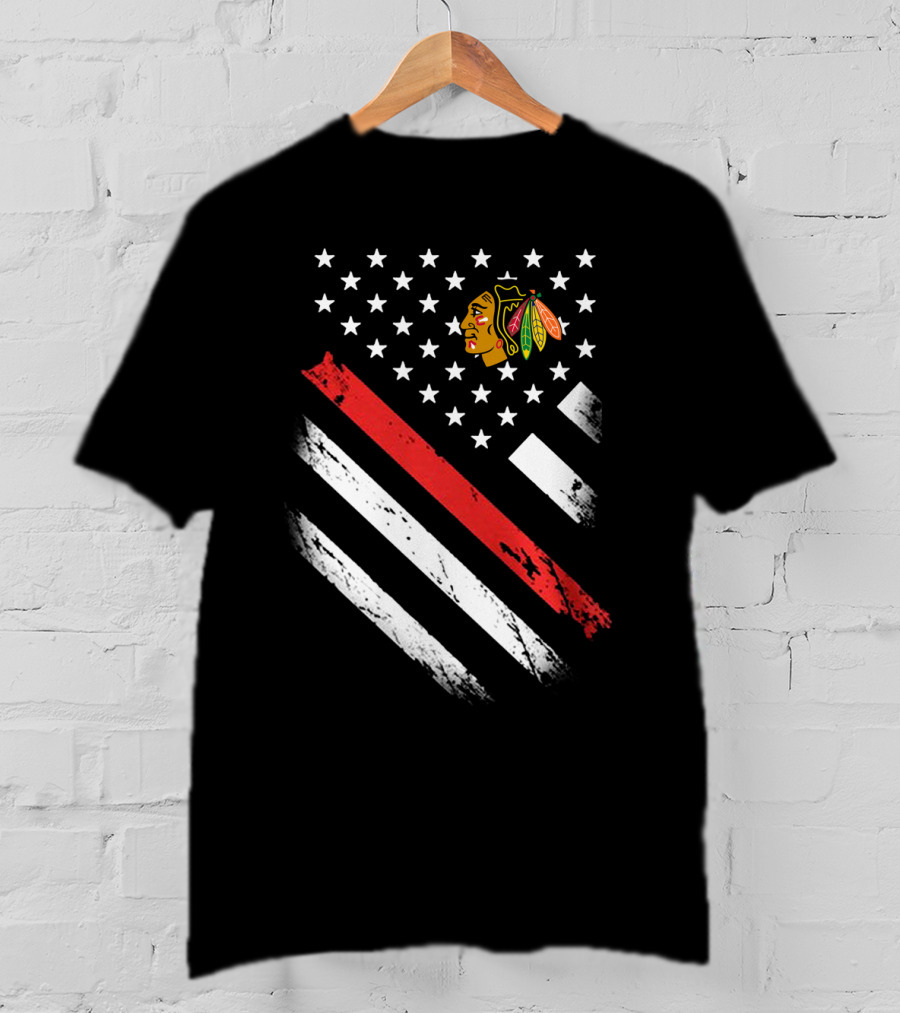 Chicago Blackhawks American Flag Stars And Stripes T-Shirt