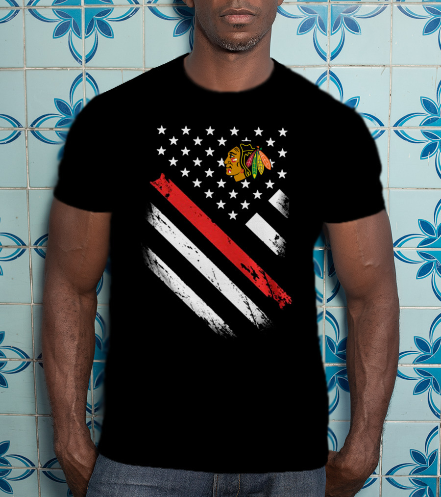 Chicago Blackhawks American Flag Stars And Stripes T-Shirt