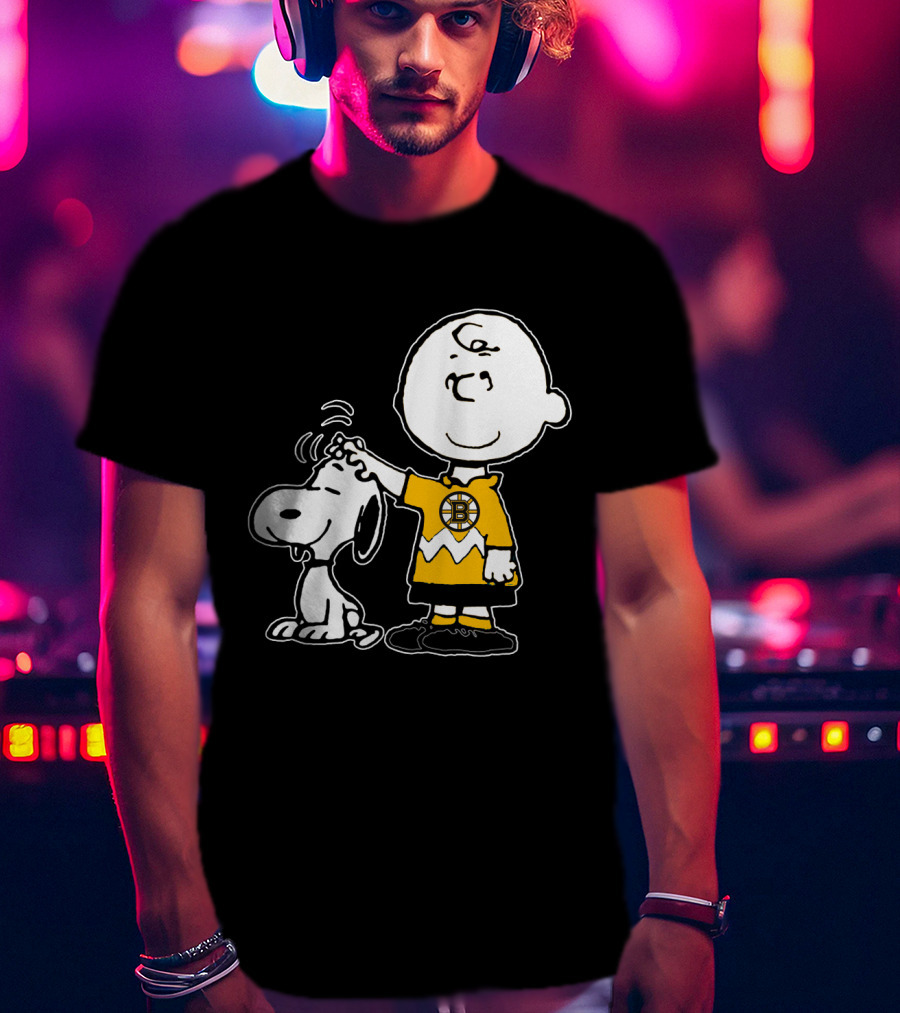 Boston Bruins Snoopy Charlie Brown Peanuts T-Shirt