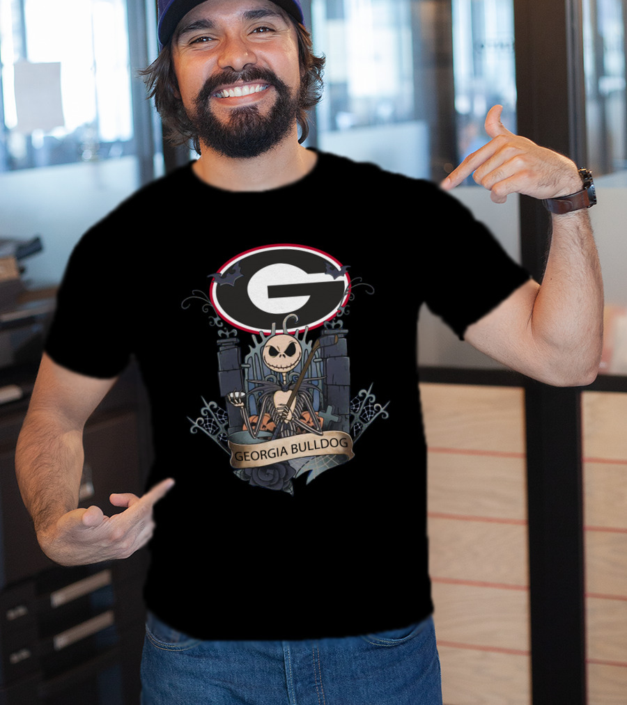 Georgia Bulldog Football Jack Skellington Graveyard T-Shirt