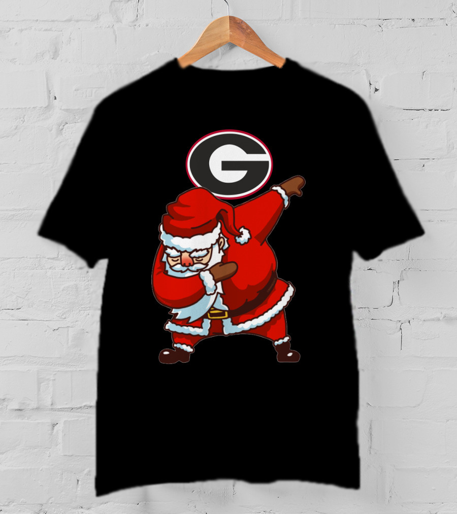 Georgia Bulldogs Santa Dab Logo Christmas Football T-Shirt