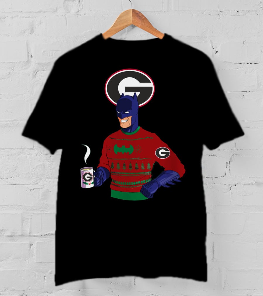 Georgia Bulldogs Batman Christmas Sweater With Logo And Coffee Mug T-Shirt