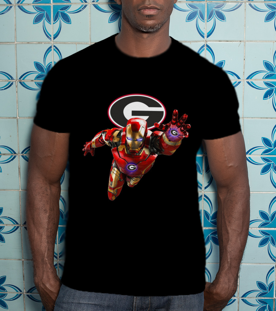 Georgia Bulldogs Iron Man Avengers Crossover T-Shirt