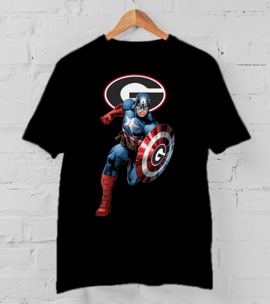 Georgia Bulldogs Football Superhero Shield T-Shirt