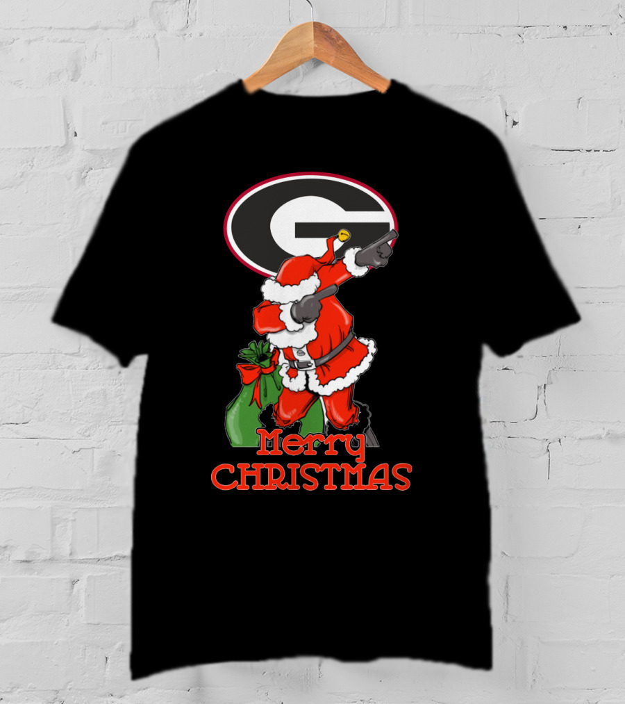 Georgia Bulldogs Merry Christmas Santa T-Shirt